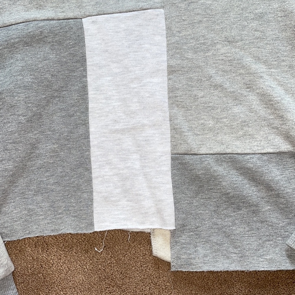 Patchwork Gray Sweatshirt By Reclaimed Vintage - image 3